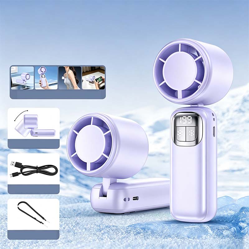 ❄️Foldable Handheld Cooling Fan with LED Display