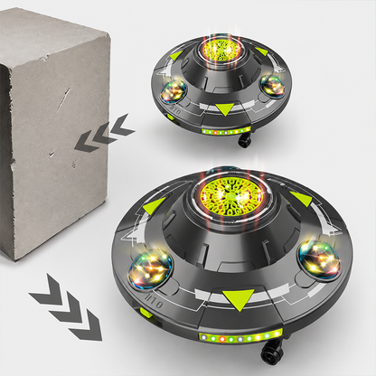 🛸 SMART ROTATING UFO BUBBLE MACHINE — 360° Auto-Rotation | Rechargeable | RGB Lights & Remote