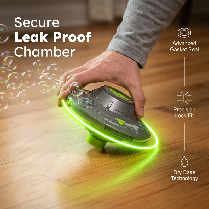 🛸 SMART ROTATING UFO BUBBLE MACHINE — 360° Auto-Rotation | Rechargeable | RGB Lights & Remote