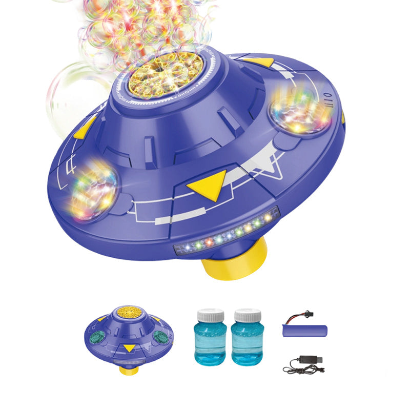 🛸 SMART ROTATING UFO BUBBLE MACHINE — 360° Auto-Rotation | Rechargeable | RGB Lights & Remote