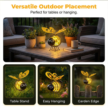 🌞🌜Hanging Solar Bee Light – Warm Amber Glow, Flicker-Free, Perfect for Garden Parties, Camping, or Kids’ Rooms – Spread Joy Day and Night