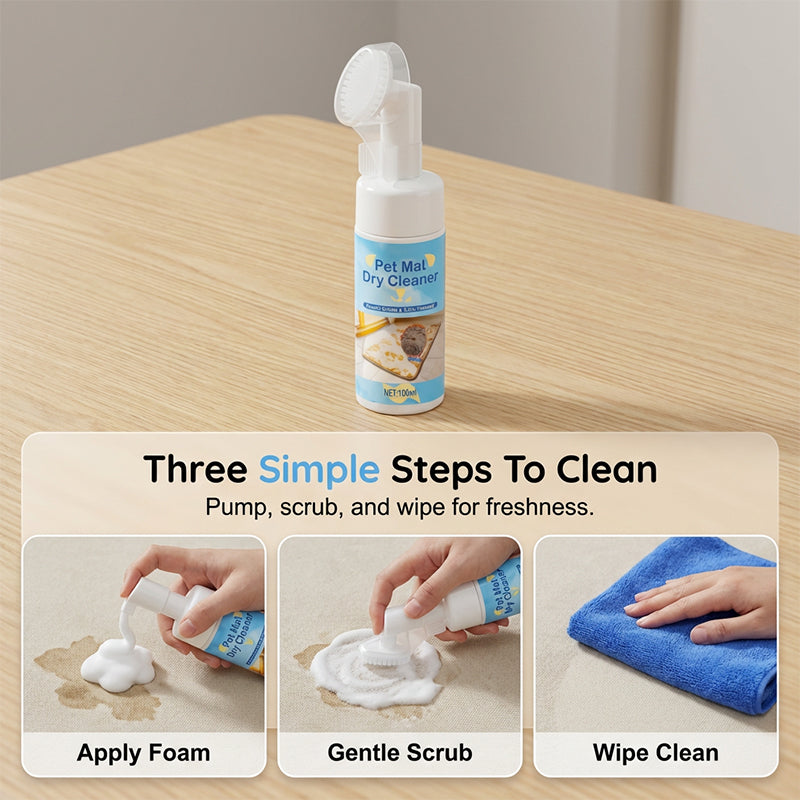 Waterless Pet Mat Foam Cleaner with Brush