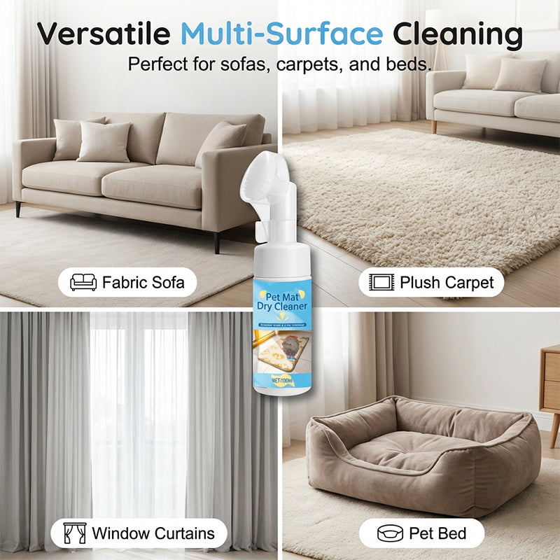 Waterless Pet Mat Foam Cleaner with Brush