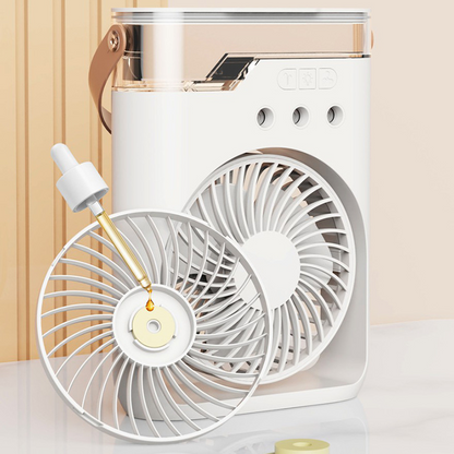 ❄️New 3 In 1 Fan AIr Conditioner Household Mini Air Cooler LED Night Light Portable Humidifier Air Adjustment Fan Office Home Fan Usb Black outdoor Cable Colorful