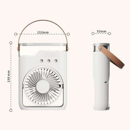 ❄️New 3 In 1 Fan AIr Conditioner Household Mini Air Cooler LED Night Light Portable Humidifier Air Adjustment Fan Office Home Fan Usb Black outdoor Cable Colorful