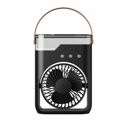 ❄️New 3 In 1 Fan AIr Conditioner Household Mini Air Cooler LED Night Light Portable Humidifier Air Adjustment Fan Office Home Fan Usb Black outdoor Cable Colorful