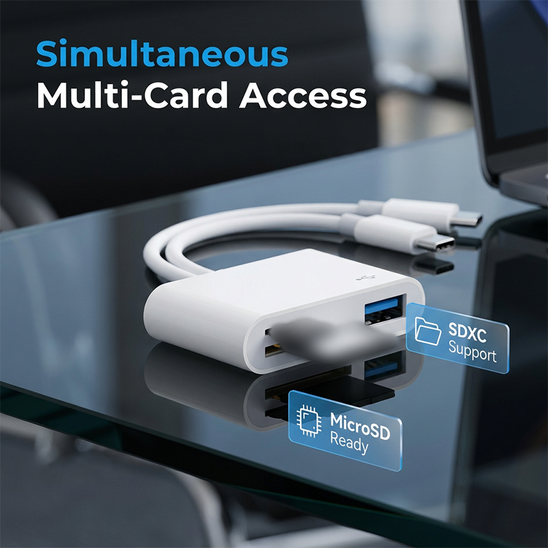 5-in-1 Multi-Port Memory Card Reader