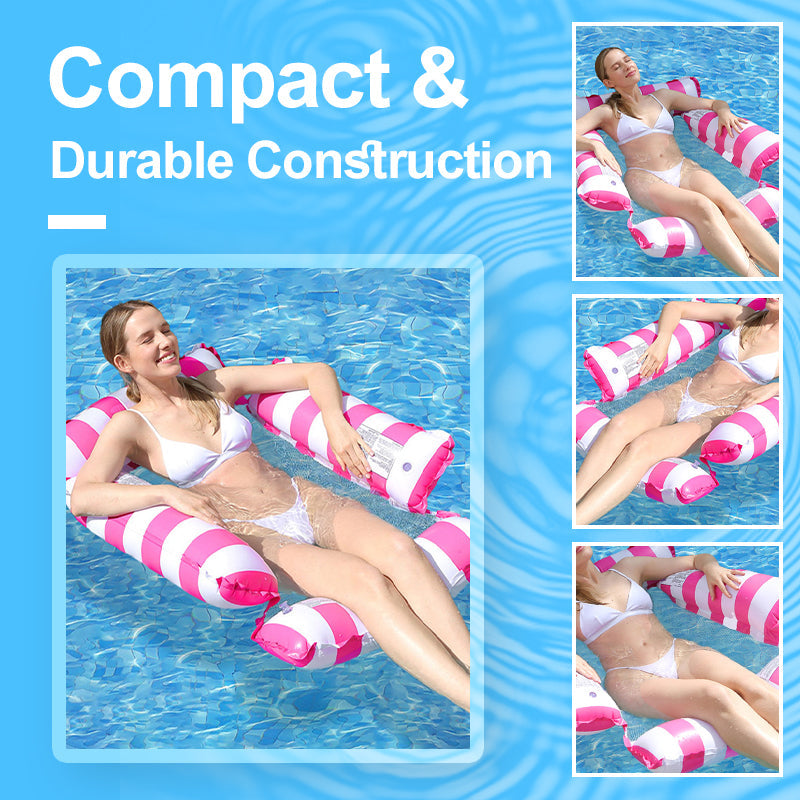🌊Inflatable Pool Float Chair Lounge for Adults and Kids Floating,Stripe Pattern Float Hammock for Pool Party Summer Water Fun