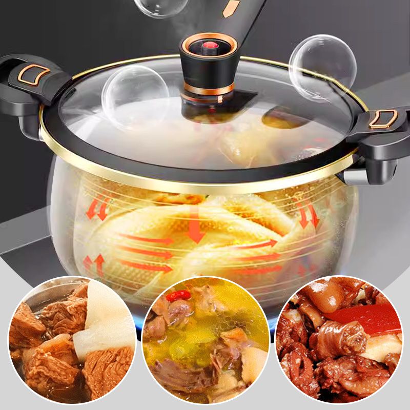 Large Capacity Stockpot with Twist Lock Handle for Quick Cooking, Non-Stick 8L Multi-Purpose Cooking Pot