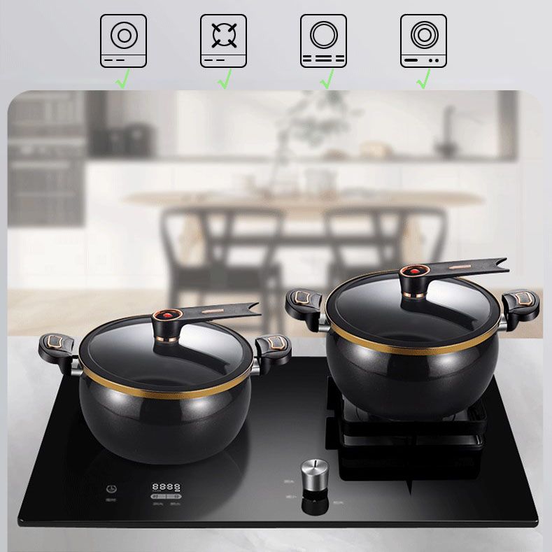 Large Capacity Stockpot with Twist Lock Handle for Quick Cooking, Non-Stick 8L Multi-Purpose Cooking Pot