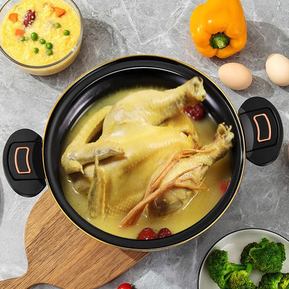 Large Capacity Stockpot with Twist Lock Handle for Quick Cooking, Non-Stick 8L Multi-Purpose Cooking Pot