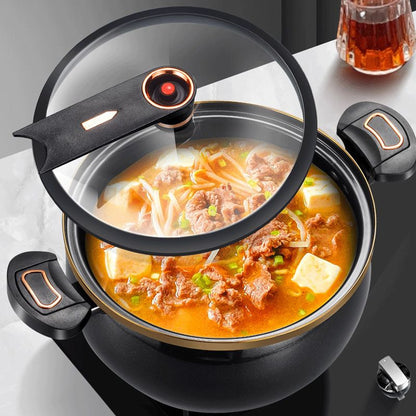 Large Capacity Stockpot with Twist Lock Handle for Quick Cooking, Non-Stick 8L Multi-Purpose Cooking Pot