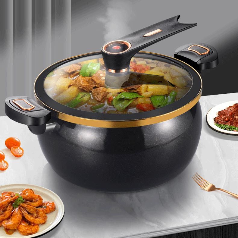 Large Capacity Stockpot with Twist Lock Handle for Quick Cooking, Non-Stick 8L Multi-Purpose Cooking Pot
