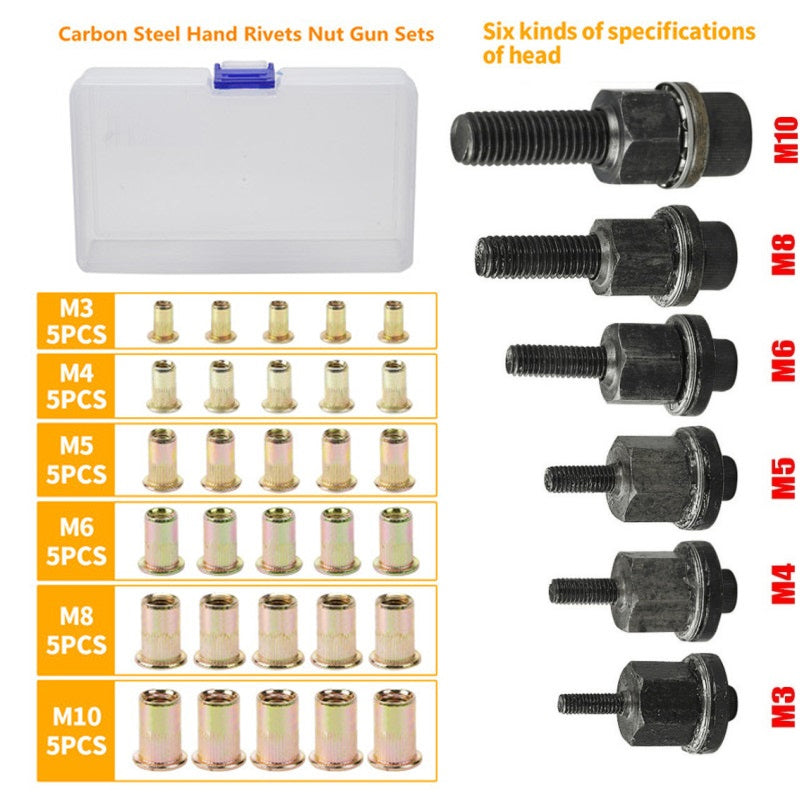 ✨ Flat Head Threaded Insert Nut Rivet Nuts Set – Multi-Size, Corrosion Resistant, Easy Install 🛠️