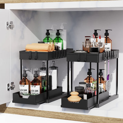 ✨2-Tier Sliding Organizer, Multi-Purpose Storage for Bathroom & Kitchen
