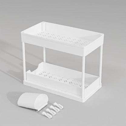 ✨2-Tier Sliding Organizer, Multi-Purpose Storage for Bathroom & Kitchen