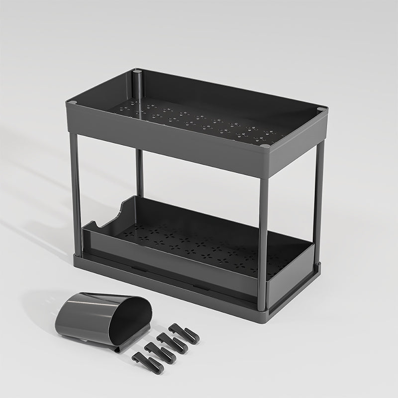 ✨2-Tier Sliding Organizer, Multi-Purpose Storage for Bathroom & Kitchen
