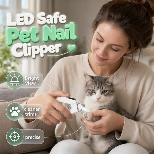 Pet Nail Clipper with LED Light and Stainless Steel Blades