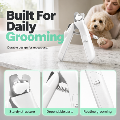 Pet Nail Clipper with LED Light and Stainless Steel Blades