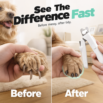 Pet Nail Clipper with LED Light and Stainless Steel Blades