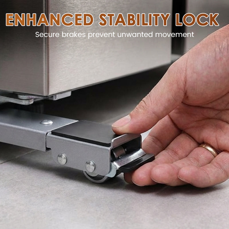Adjustable Furniture Moving Roller Wheels for Washing Machine Refrigerator Stand with Brake Rolling Base Wheels