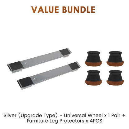 Adjustable Furniture Moving Roller Wheels for Washing Machine Refrigerator Stand with Brake Rolling Base Wheels