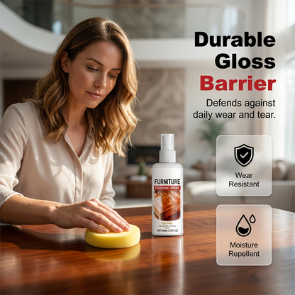 💎Furniture Polish Spray – Instantly restores wood shine, nourishes & protects. Includes soft sponge. Brings old furniture back to life! 💫🛋️