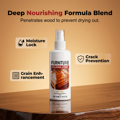 💎Furniture Polish Spray – Instantly restores wood shine, nourishes & protects. Includes soft sponge. Brings old furniture back to life! 💫🛋️