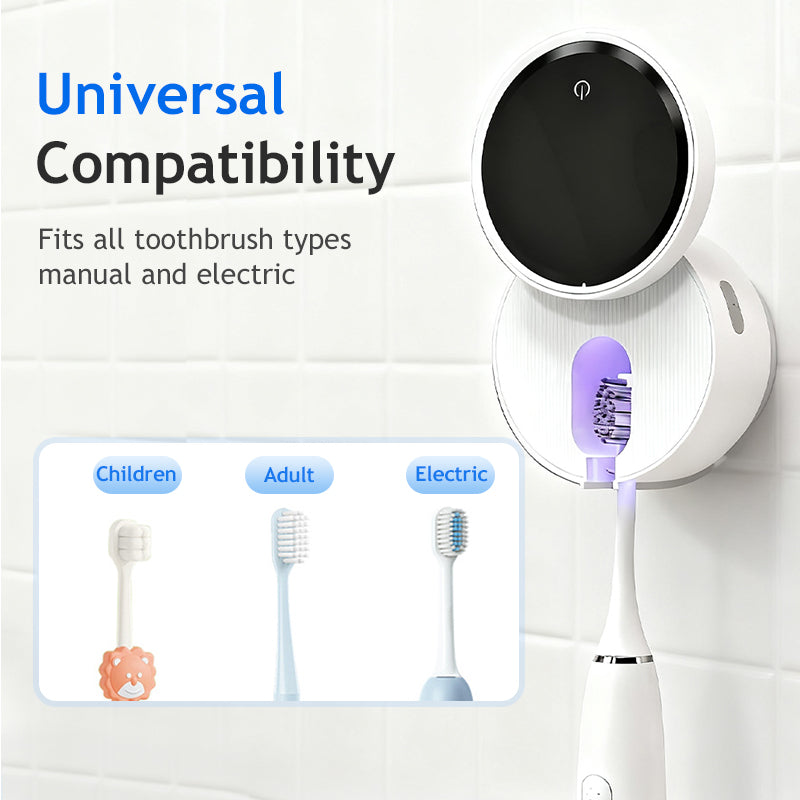 💎UV Toothbrush Sanitizer Wall Mounted - Rechargeable with LED Smart Screen