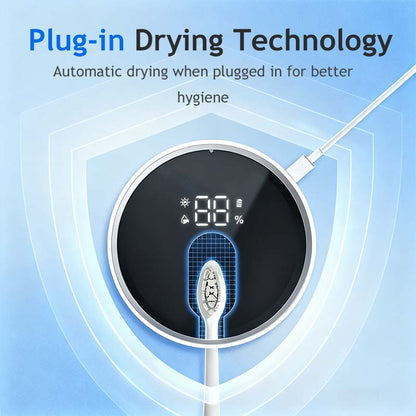 💎UV Toothbrush Sanitizer Wall Mounted - Rechargeable with LED Smart Screen