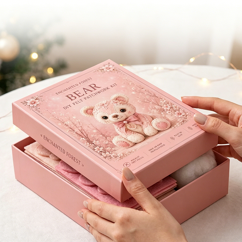🎁Pink Enchanted Forest DIY Felt Patchwork Kit