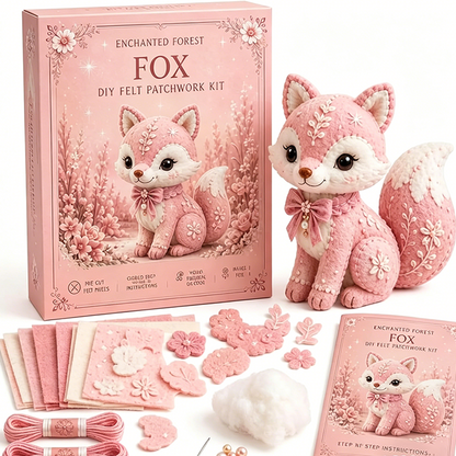 🎁Pink Enchanted Forest DIY Felt Patchwork Kit