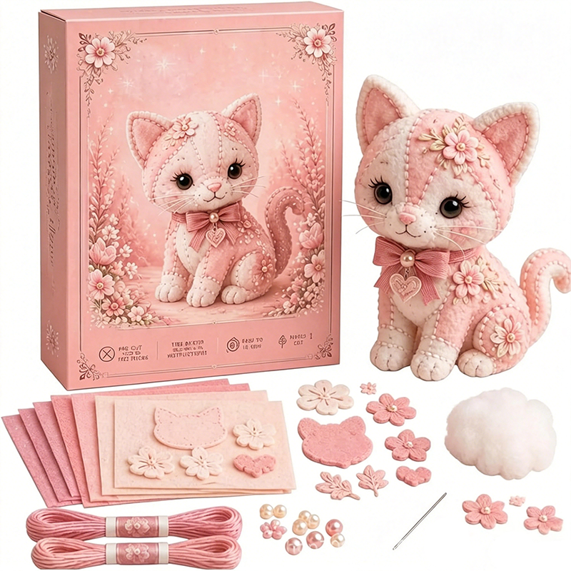 🎁Pink Enchanted Forest DIY Felt Patchwork Kit