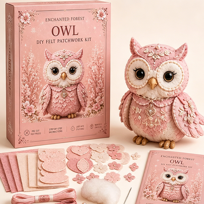 🎁Pink Enchanted Forest DIY Felt Patchwork Kit