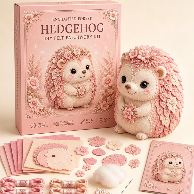 🎁Pink Enchanted Forest DIY Felt Patchwork Kit