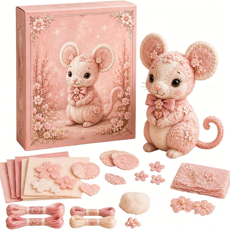 🎁Pink Enchanted Forest DIY Felt Patchwork Kit