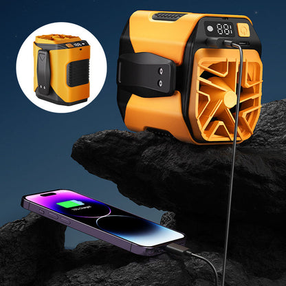 🌀6000mAh Multifuntion Waist Fan with 100 Speeds & Flashlight
