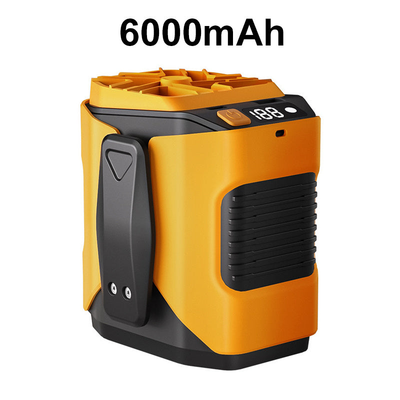 🌀6000mAh Multifuntion Waist Fan with 100 Speeds & Flashlight