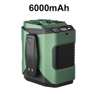 🌀6000mAh Multifuntion Waist Fan with 100 Speeds & Flashlight