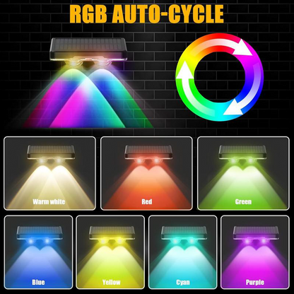 💡Solar Outdoor Wall Light – 3 Color & Rainbow🌈Waterproof