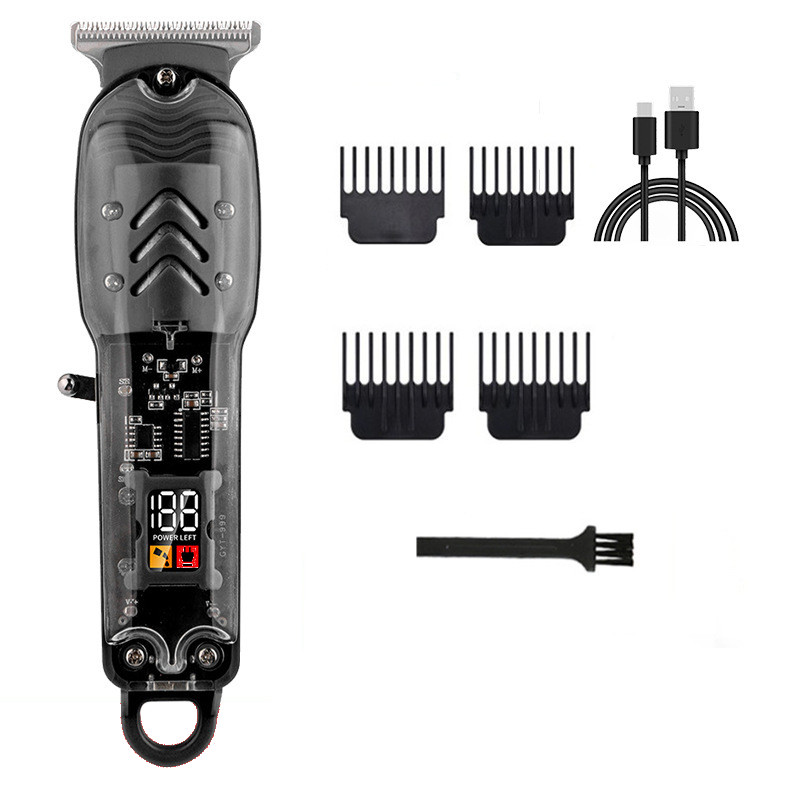 Professional Electric Hair Clippers Set, Lightweight & Cordless Haircutting Kit for Men with LED Screen, USB Fastcharging and 4 Guide Combs, Smooth