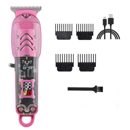 Professional Electric Hair Clippers Set, Lightweight & Cordless Haircutting Kit for Men with LED Screen, USB Fastcharging and 4 Guide Combs, Smooth