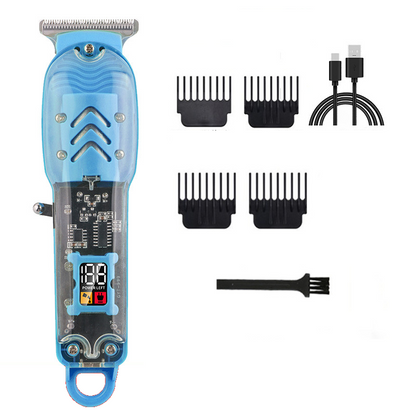 Professional Electric Hair Clippers Set, Lightweight & Cordless Haircutting Kit for Men with LED Screen, USB Fastcharging and 4 Guide Combs, Smooth