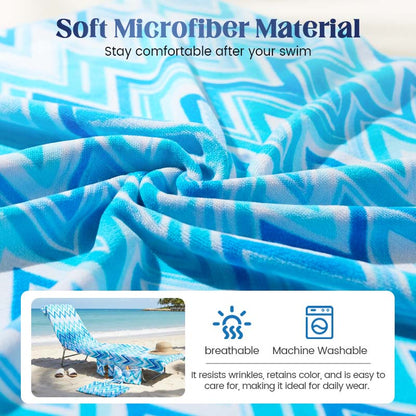 🏖️🛋️2-in-1 Beach Chaise Lounge Cover with Side Pockets