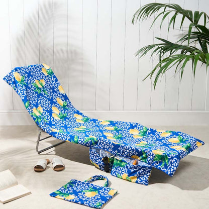 🏖️🛋️2-in-1 Beach Chaise Lounge Cover with Side Pockets