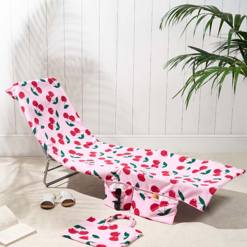 🏖️🛋️2-in-1 Beach Chaise Lounge Cover with Side Pockets