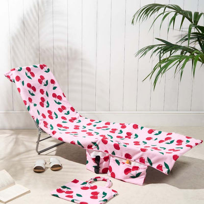 🏖️🛋️2-in-1 Beach Chaise Lounge Cover with Side Pockets