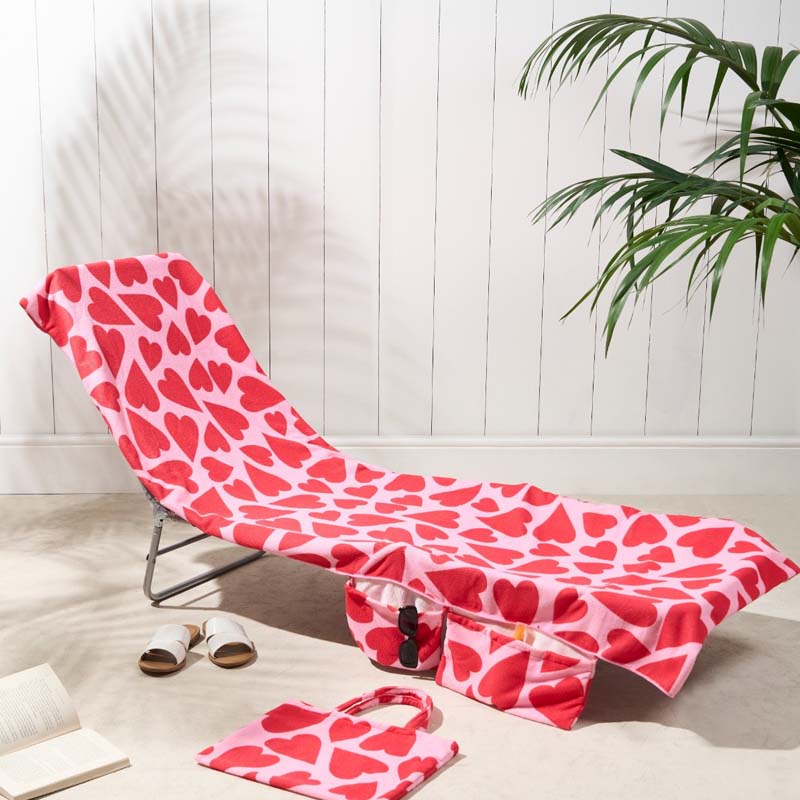 🏖️🛋️2-in-1 Beach Chaise Lounge Cover with Side Pockets
