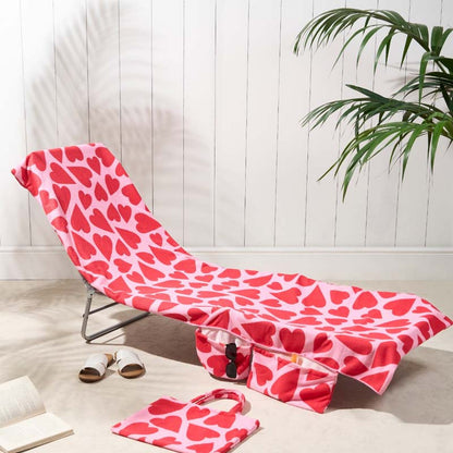 🏖️🛋️2-in-1 Beach Chaise Lounge Cover with Side Pockets