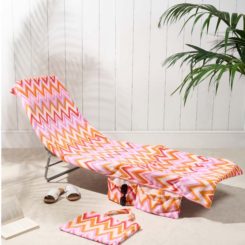 🏖️🛋️2-in-1 Beach Chaise Lounge Cover with Side Pockets